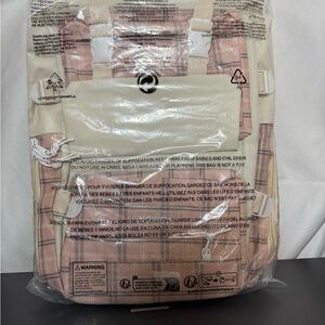 NEW Pink Plaid Five Piece Canvas School Backpack Combo Set